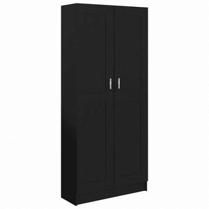 vidaXL ブックキャビネット ブラック 82.5x30.5x185.5cm エンジニアリングウッド家具 棚 本棚・オープンラック(代引不可)