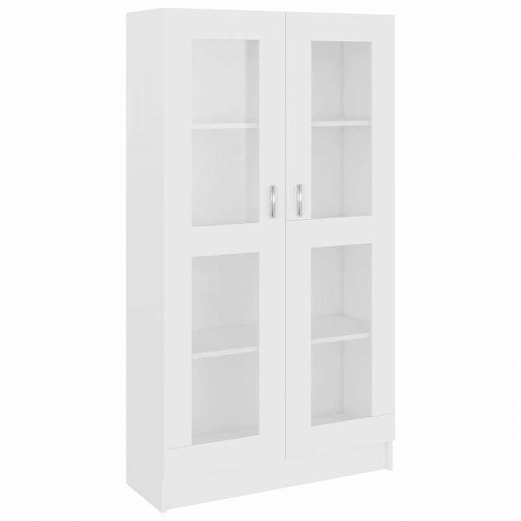 vidaXL ガラスキャビネット ホワイト 82.5x30.5x150cm エンジニアリングウッド家具 棚 本棚・オープンラック(代引不可)