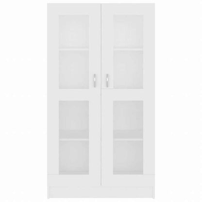 vidaXL ガラスキャビネット ホワイト 82.5x30.5x150cm エンジニアリングウッド家具 棚 本棚・オープンラック(代引不可)