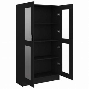 vidaXL ガラスキャビネット ホワイト 82.5x30.5x150cm エンジニアリングウッド家具 棚 本棚・オープンラック(代引不可)