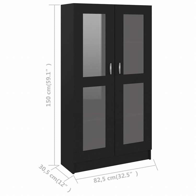 vidaXL ガラスキャビネット ホワイト 82.5x30.5x150cm エンジニアリングウッド家具 棚 本棚・オープンラック(代引不可)
