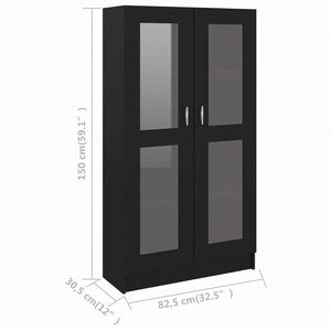 vidaXL ガラスキャビネット ホワイト 82.5x30.5x150cm エンジニアリングウッド家具 棚 本棚・オープンラック(代引不可)