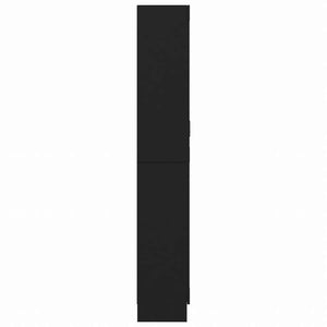 vidaXL ガラスキャビネット ブラック 82.5x30.5x185.5cm エンジニアリングウッド家具 棚 本棚・オープンラック(代引不可)