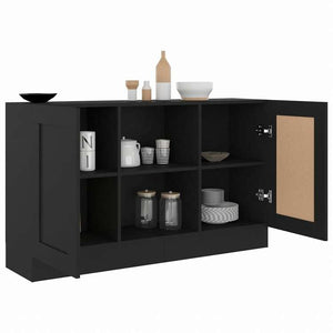 vidaXL サイドボード ブラック 120x30.5x70cm エンジニアリングウッド家具 キャビネット&収納 サイドボード(代引不可)