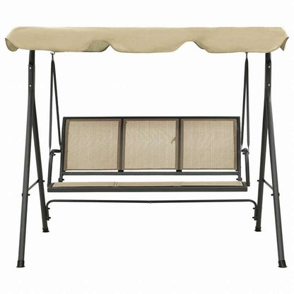 vidaXL ガーデンスイングチェア キャノピー付き アントラシート&サンドホーム&ガーデン 芝&ガーデン アウトドアリビング ポーチブランコ椅子用品ブランコ椅子(代引不可)
