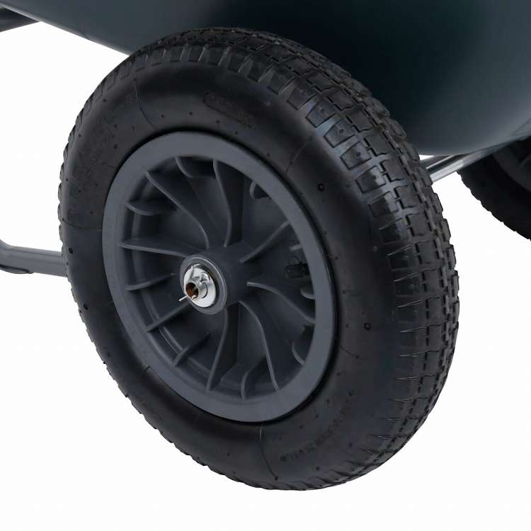 vidaXL 手押し車 グリーン&グレー 140x63x65 cm 78 L 100 kgホーム&ガーデン 芝&ガーデン ガーデニング ガーデニングツール 手押し車(代引不可)