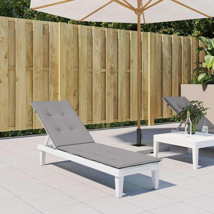 vidaXL デッキチェアクッション グレー (75+105)x50x4cmホーム&ガーデン デコレーション チェア・ソファクッション(代引不可)