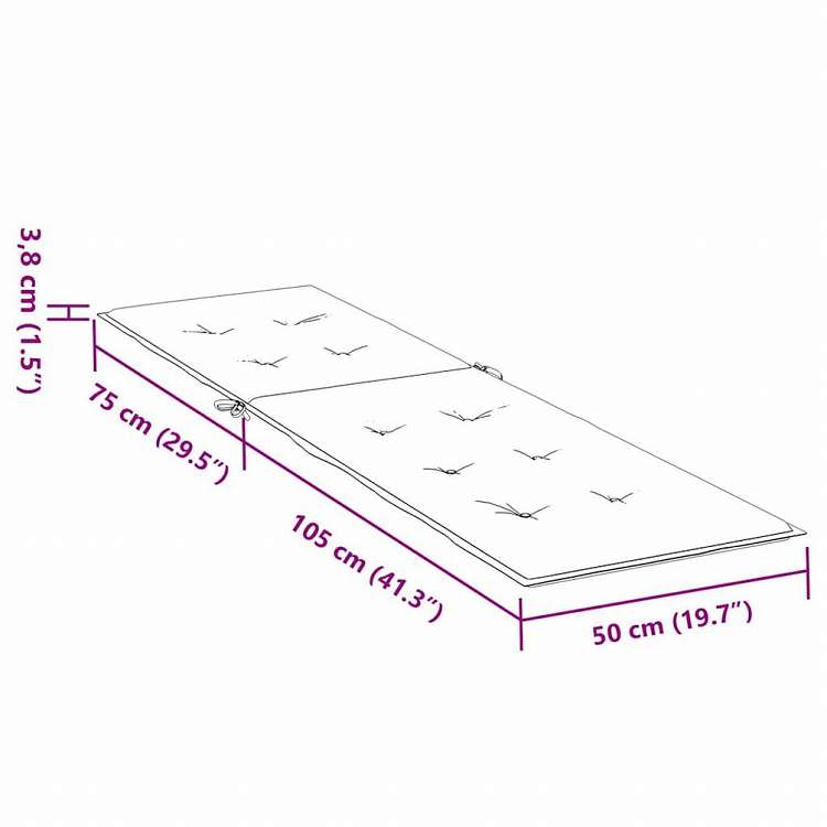 vidaXL デッキチェアクッション グレー (75+105)x50x4cmホーム&ガーデン デコレーション チェア・ソファクッション(代引不可)