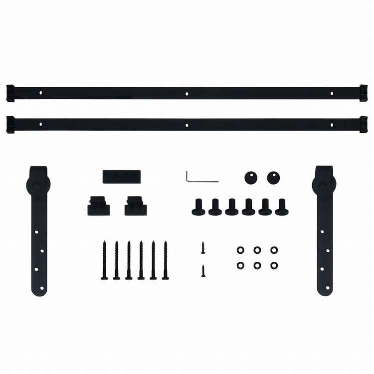 vidaXL ミニスライディングキャビネット ドアキット 炭素鋼 200cmハードウェア ハードウェアアクセサリ(代引不可)
