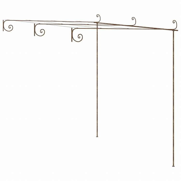 vidaXL ガーデンパーゴラ アンティークブラウン 3x3x2.5m 鉄製ホーム&ガーデン 芝&ガーデン アウトドアリビング アウトドアストラクチャー ガーデンアーチ・トレリス・アーバー・ぺルゴラ(代引不可)