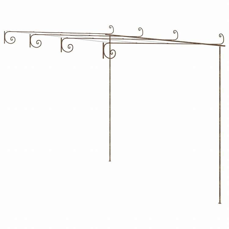 vidaXL ガーデンパーゴラ アンティークブラウン 4x3x2.5m 鉄製ホーム&ガーデン 芝&ガーデン アウトドアリビング アウトドアストラクチャー ガーデンアーチ・トレリス・アーバー・ぺルゴラ(代引不可)