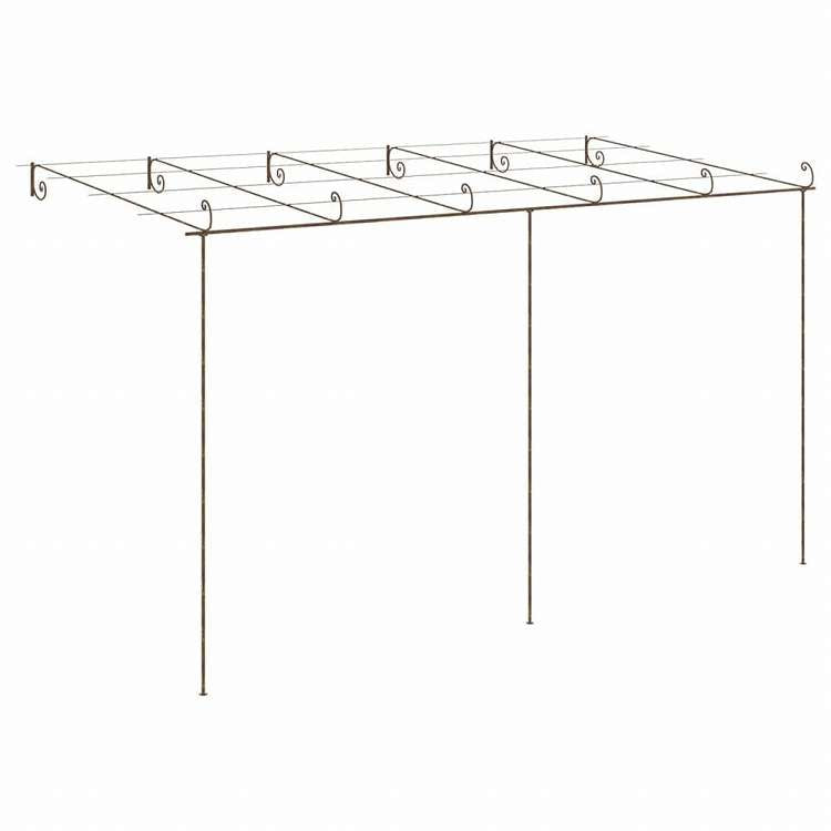 vidaXL ガーデンパーゴラ アンティークブラウン 6x3x2.5m 鉄製ホーム&ガーデン 芝&ガーデン アウトドアリビング アウトドアストラクチャー ガーデンアーチ・トレリス・アーバー・ぺルゴラ(代引不可)