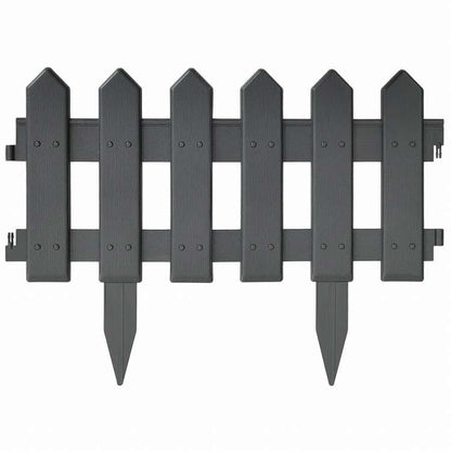 vidaXL 芝生エッジ 25点 アントラシート 10m PP製ハードウェア フェンス&バリア 庭小道・縁(代引不可)