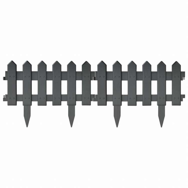 vidaXL 芝生エッジ 25点 アントラシート 10m PP製ハードウェア フェンス&バリア 庭小道・縁(代引不可)