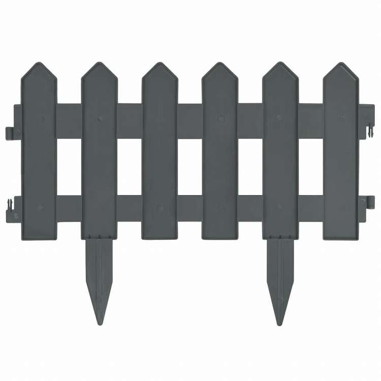 vidaXL 芝生エッジ 25点 アントラシート 10m PP製ハードウェア フェンス&バリア 庭小道・縁(代引不可)