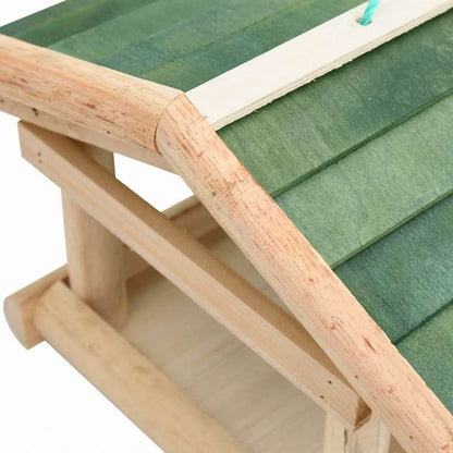 vidaXL バードフィーダー 無垢材 35x29.5x21cmホーム&ガーデン デコレーション 鳥&動物給餌器 鳥用餌やり器(代引不可)