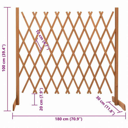 vidaXL トレリス付きガーデンフェンス オレンジ 180x100cm モミ無垢材ハードウェア フェンス&バリア フェンスパネル(代引不可)