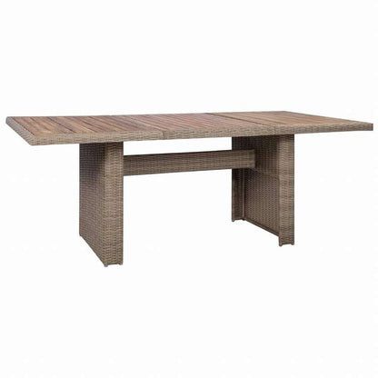 vidaXL 屋外ダイニング9点セット クッション付 ポリラタン製 ブラウン家具 アウトドア家具 屋外家具セット(代引不可)