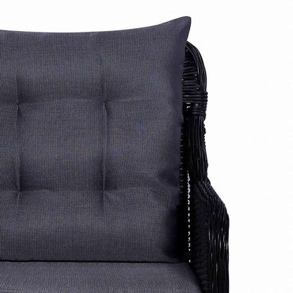 vidaXL 屋外ダイニング9点セット ポリラタン製 ブラック家具 アウトドア家具 屋外家具セット(代引不可)