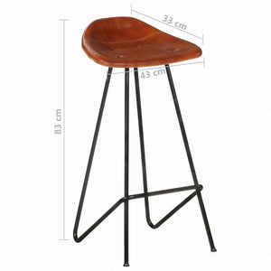 vidaXL バースツール 4点 ブラウン 本山羊革製家具 チェア テーブル・バースツール(代引不可)