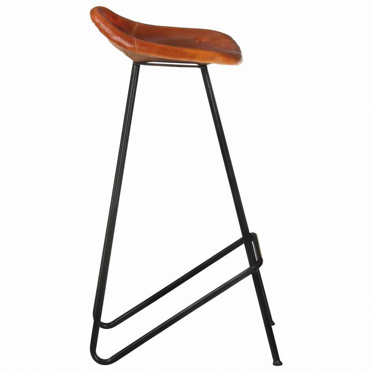 vidaXL バースツール 4点 ブラウン 本山羊革製家具 チェア テーブル・バースツール(代引不可)