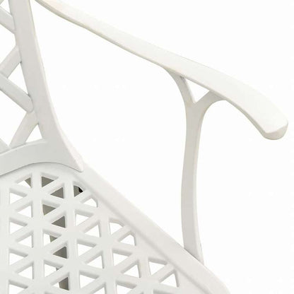 vidaXL ガーデンチェア 4点セット アルミ鋳物 ホワイト家具 アウトドア家具 屋外椅子 アウトドアベンチチェア(代引不可)