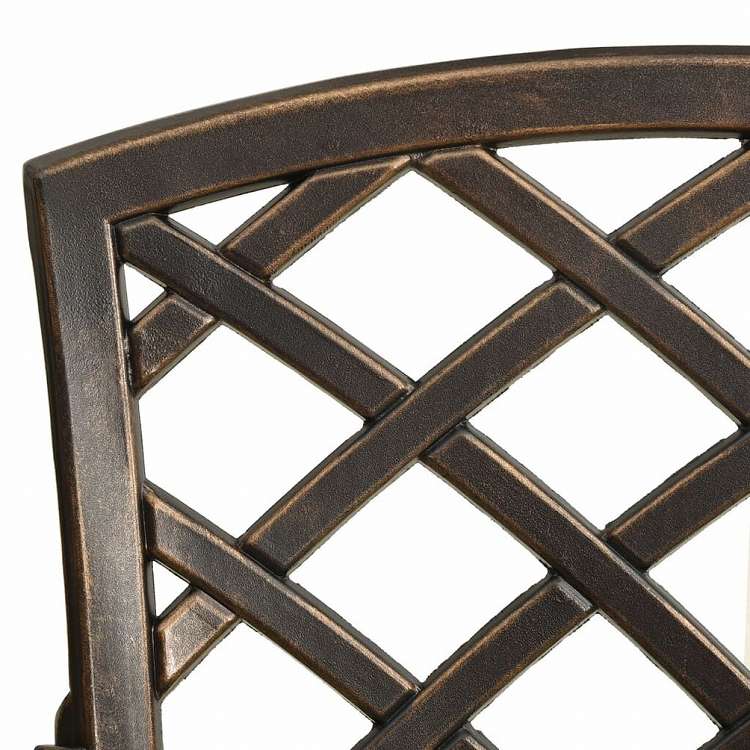 vidaXL ビストロ 3点セット アルミ鋳物 ブロンズ家具 アウトドア家具 屋外家具セット(代引不可)