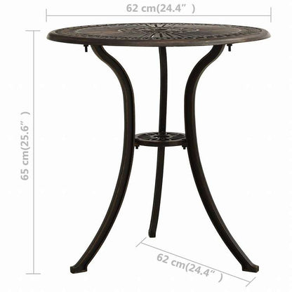 vidaXL ビストロ 3点セット アルミ鋳物 ブロンズ家具 アウトドア家具 屋外家具セット(代引不可)