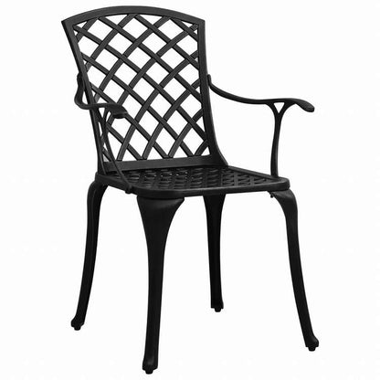 vidaXL ビストロ 3点セット アルミ鋳物 ブラック家具 アウトドア家具 屋外家具セット(代引不可)