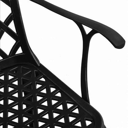 vidaXL ビストロ 3点セット アルミ鋳物 ブラック家具 アウトドア家具 屋外家具セット(代引不可)