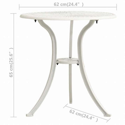vidaXL ビストロ 3点セット アルミ鋳物 ホワイト家具 アウトドア家具 屋外家具セット(代引不可)