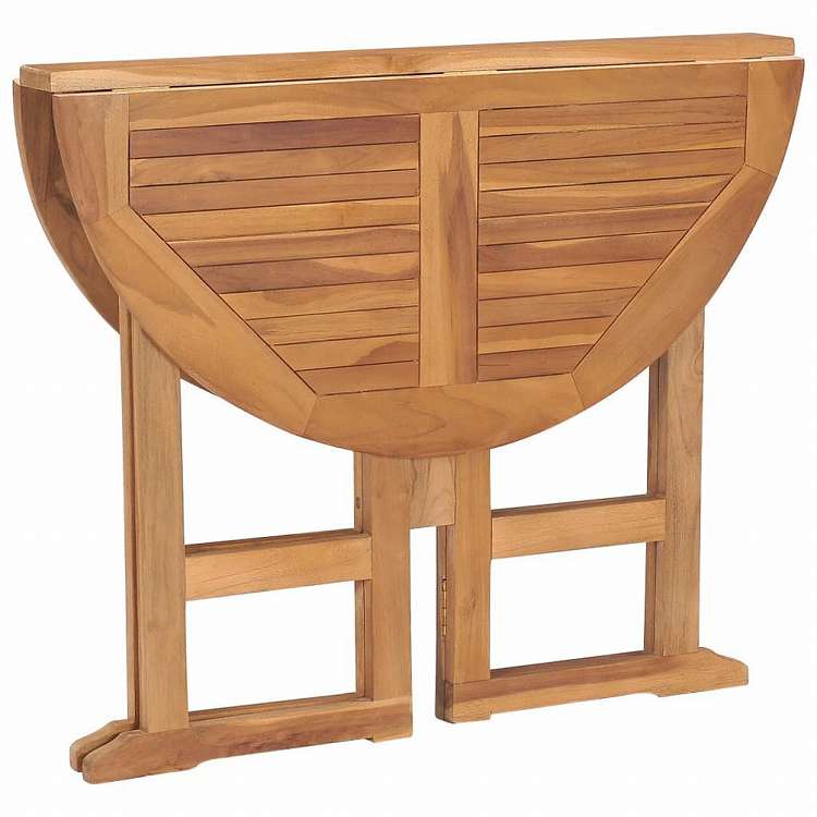 vidaXL 折りたたみ式ガーデンダイニングテーブル O90x75 cm チーク無垢材家具 アウトドア家具 アウトドアテーブル(代引不可)