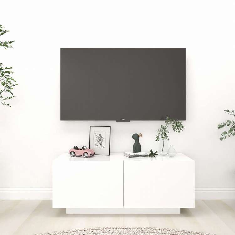 vidaXL TVキャビネット ホワイト 100x35x40 cm エンジニアリングウッド家具 AVラック・テレビ台(代引不可)