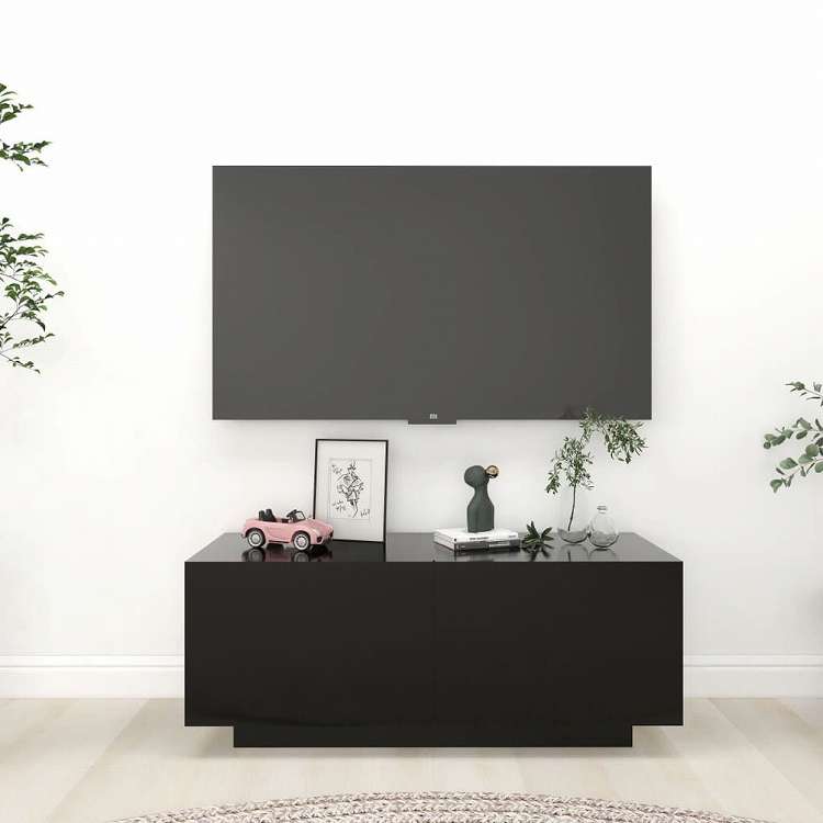 vidaXL TVキャビネット ブラック 100x35x40 cm エンジニアリングウッド家具 AVラック・テレビ台(代引不可)