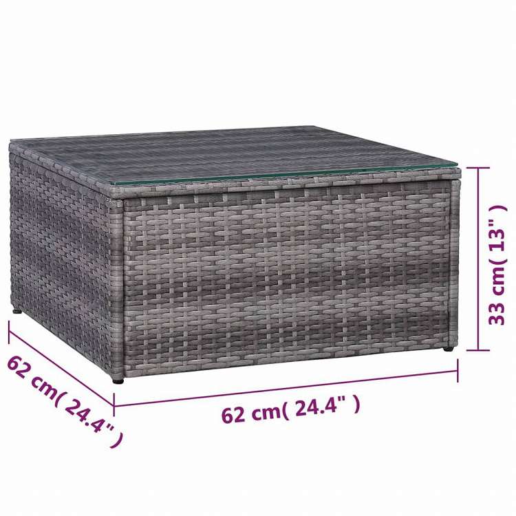 vidaXL ガーデンラウンジ7点セット クッション付き ポリラタン グレー家具 アウトドア家具 屋外家具セット(代引不可)