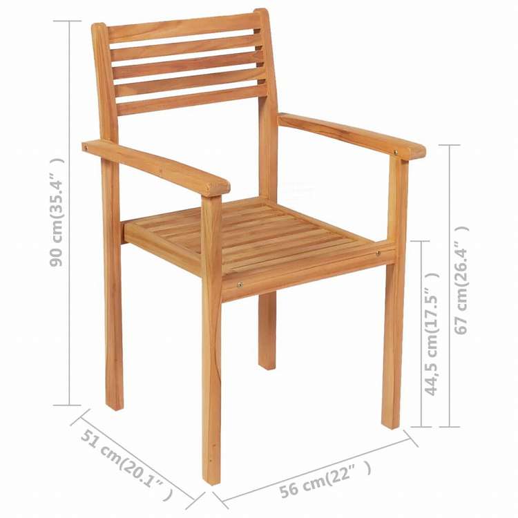 vidaXL ガーデンダイニング5点セット チーク無垢材家具 アウトドア家具 屋外家具セット(代引不可)