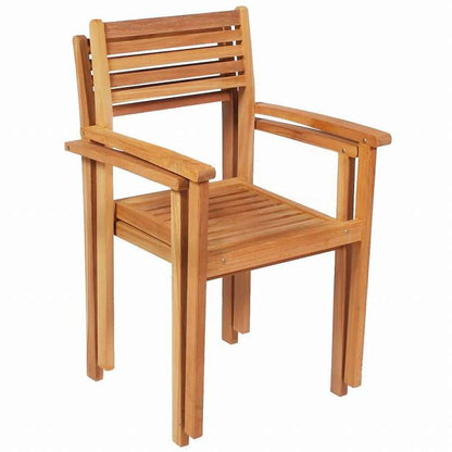 vidaXL ガーデンダイニング5点セット チーク無垢材家具 アウトドア家具 屋外家具セット(代引不可)