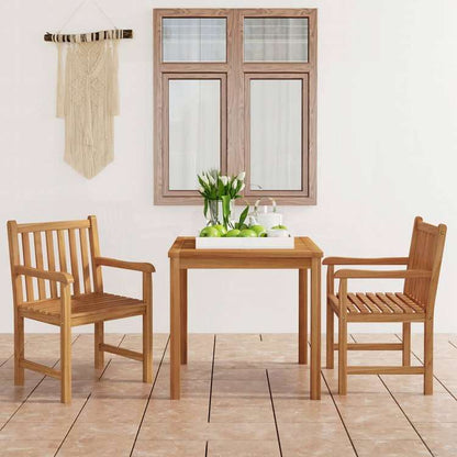 vidaXL ガーデンダイニングセット3点 チーク無垢材家具 アウトドア家具 屋外家具セット(代引不可)