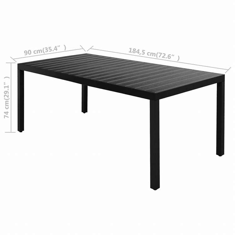 vidaXL ガーデンダイニング7点セット PVCラタン製 ブラック家具 アウトドア家具 屋外家具セット(代引不可)