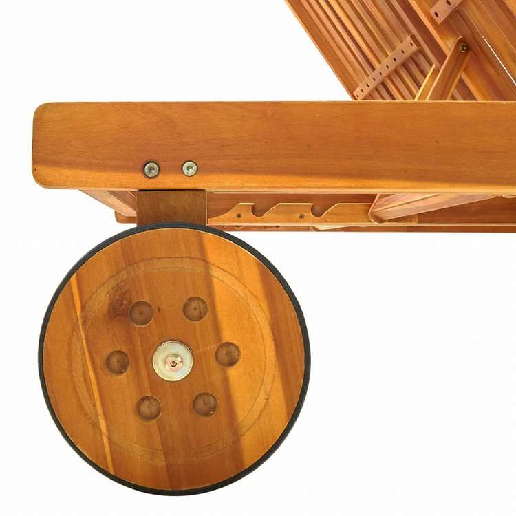 vidaXL 2人掛けガーデンサンラウンジャー クッション付き アカシア無垢材家具 アウトドア家具 屋外椅子 サンラウンジャー(代引不可)