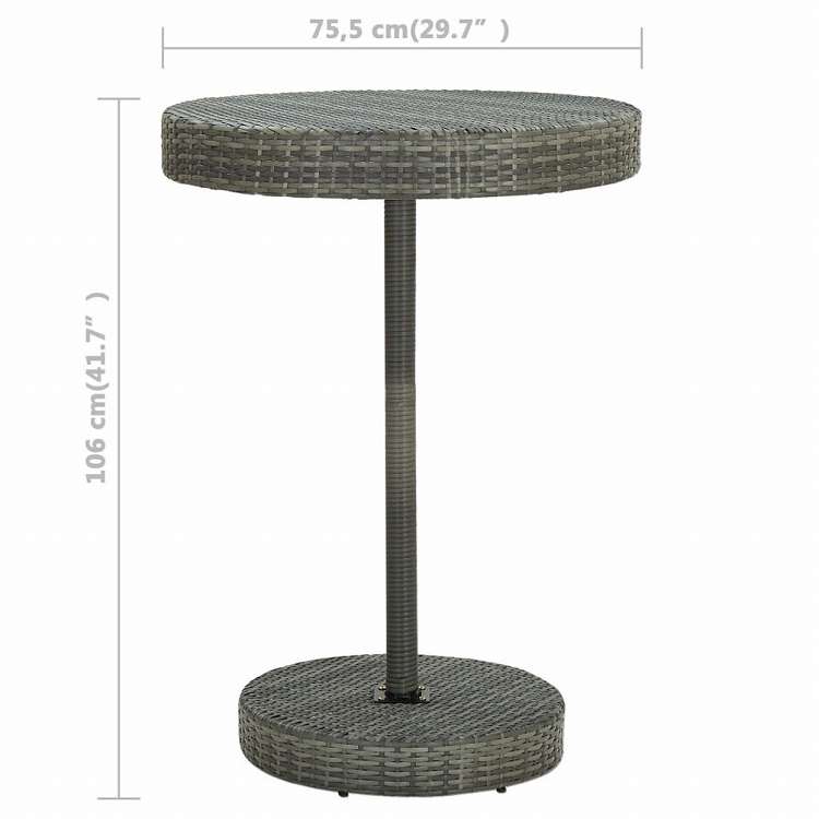 vidaXL ガーデンバー5点セット クッション付 ポリラタン製 グレー家具 アウトドア家具 屋外家具セット(代引不可)