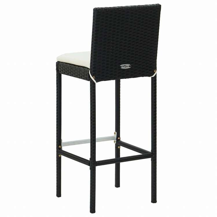 vidaXL アウトドアバーセット 7点 クッション付き ポリラタン ブラック (313435+313437+45874)家具 アウトドア家具 屋外家具セット(代引不可)