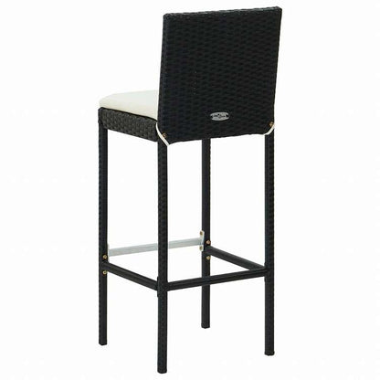 vidaXL アウトドアバーセット 7点 クッション付き ポリラタン ブラック (313435+313437+45874)家具 アウトドア家具 屋外家具セット(代引不可)