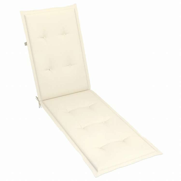 vidaXL 屋外用デッキチェア フットレスト&クッション付 アカシア無垢材家具 アウトドア家具 屋外椅子 サンラウンジャー(代引不可)