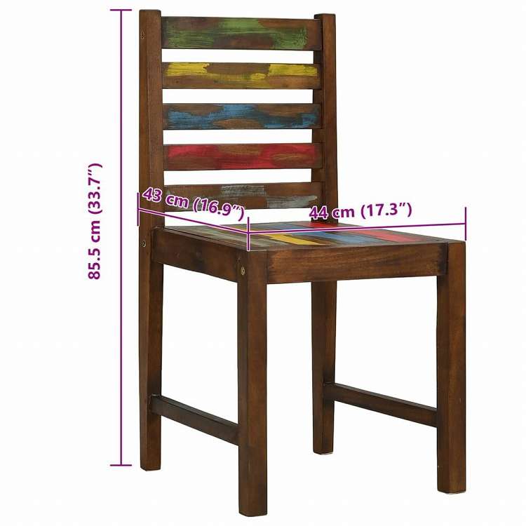 vidaXL ダイニングチェア 4点セット 再生無垢材家具 チェア キッチン・ダイニングルームチェア(代引不可)