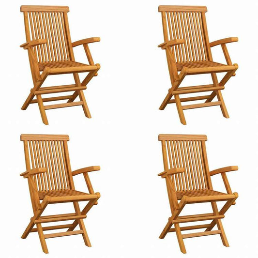 vidaXL 折りたたみガーデンチェア 4点セット チーク無垢材 (41999x2組)家具 アウトドア家具 屋外椅子 アウトドアベンチチェア(代引不可)