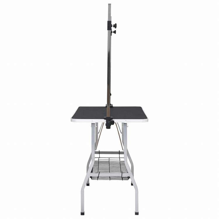 vidaXL 犬用トリミングテーブル 調整可能 ループ2点&バスケット付き動物&ペット用品 ペット用品 ペットケア用品(代引不可)