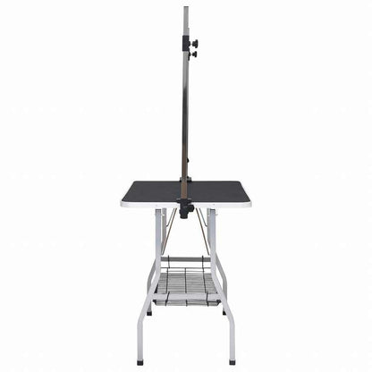 vidaXL 犬用トリミングテーブル 調整可能 ループ2点&バスケット付き動物&ペット用品 ペット用品 ペットケア用品(代引不可)