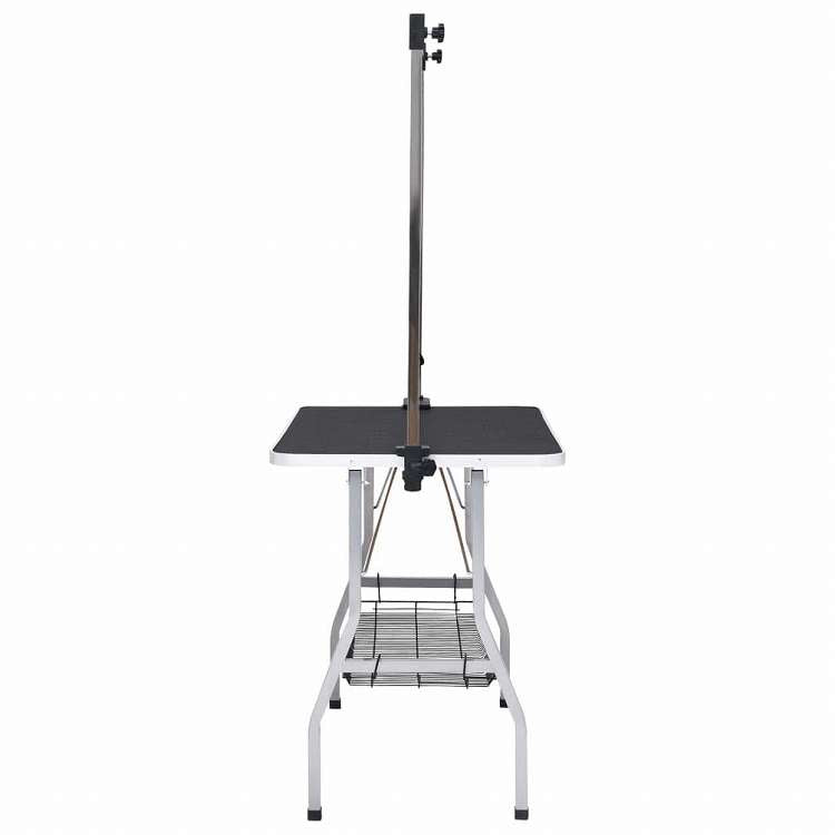 vidaXL 犬用トリミングテーブル 調整可能 ループ2点&バスケット付き動物&ペット用品 ペット用品 ペットケア用品(代引不可)