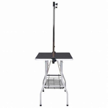 vidaXL 犬用トリミングテーブル 調整可能 ループ2点&バスケット付き動物&ペット用品 ペット用品 ペットケア用品(代引不可)